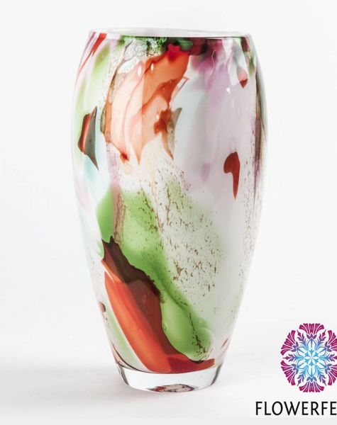Fidrio Vase Mixed Colors Oval - H30 cm