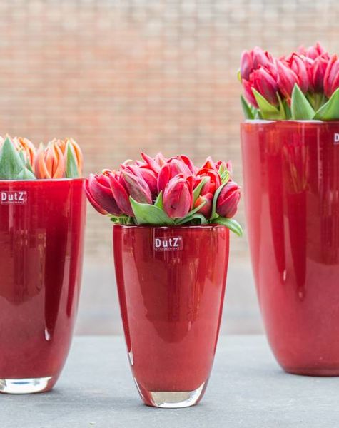 DutZ Flower vases red - H21/ H26 /H32 cm