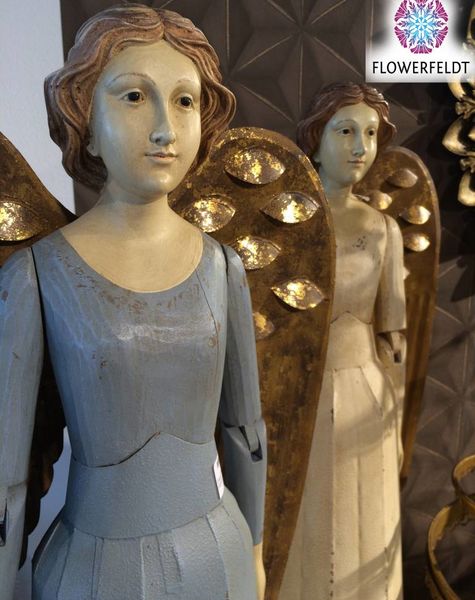 Deko Engel blau - H78,5 / H99 cm