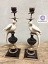 Parrot candle holder black white