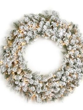 Artificial wreath with snow