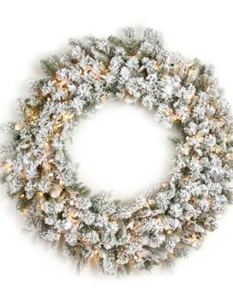 Artificial wreath with snow - D152 cm