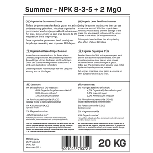 MRS Seeds & Mixtures Summer - Organische Gazonmest Zomer | 20KG-400m2