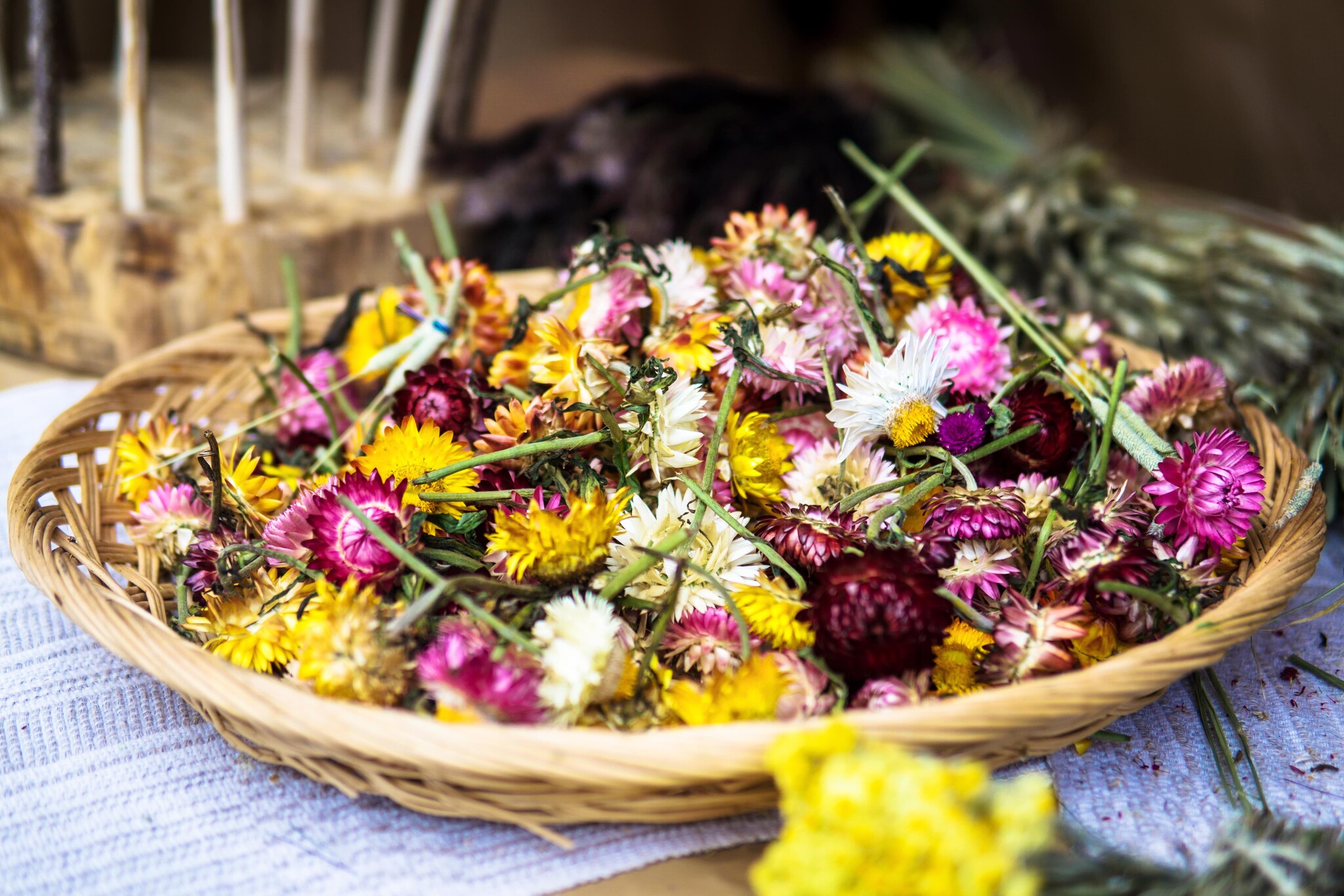 gedroogde strobloemen