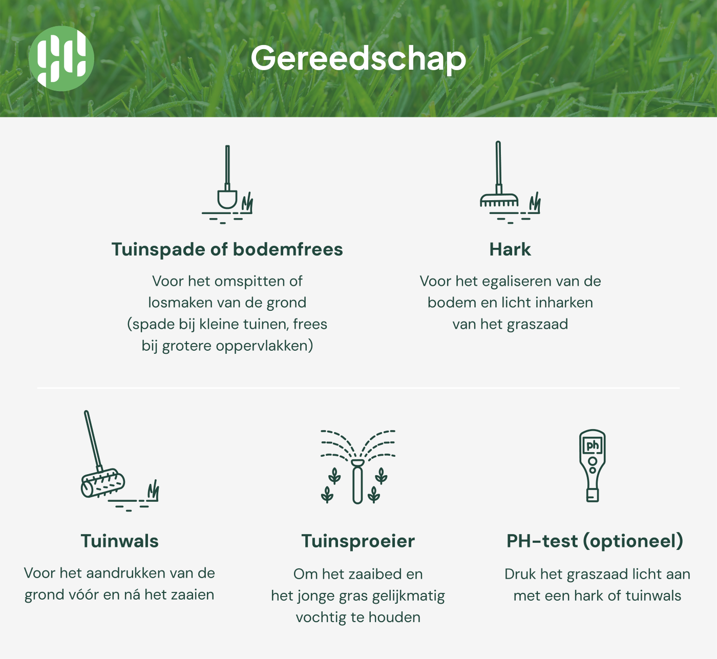 Gereedschap voor gazonaanleg