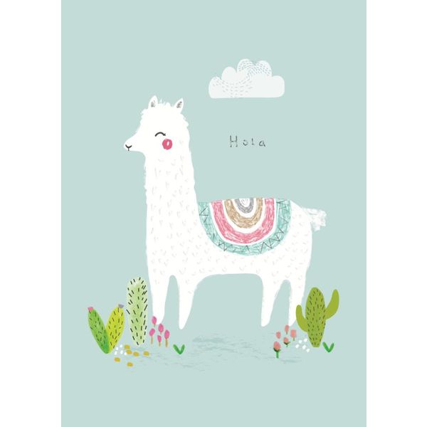 Petite Louise Petite Louise kinderposter A4 alpaca Hola