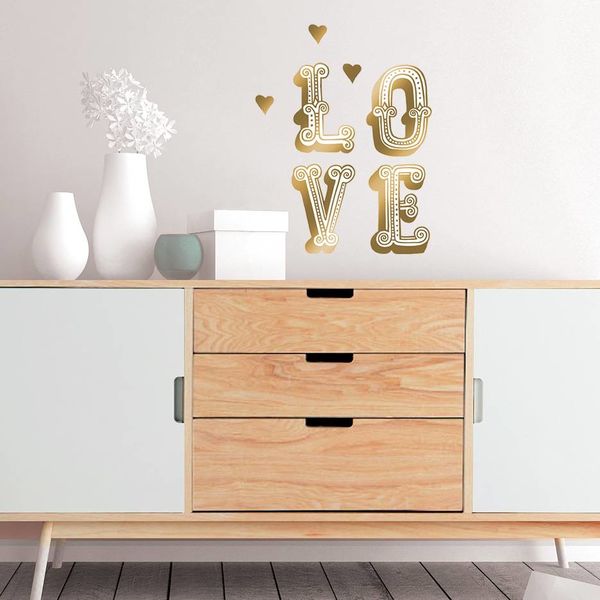 Nouvelles Images Nouvelles Images muursticker LOVE en COOL goud