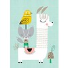 Petit Monkey kinderposter A3 Lama & Friends blauw