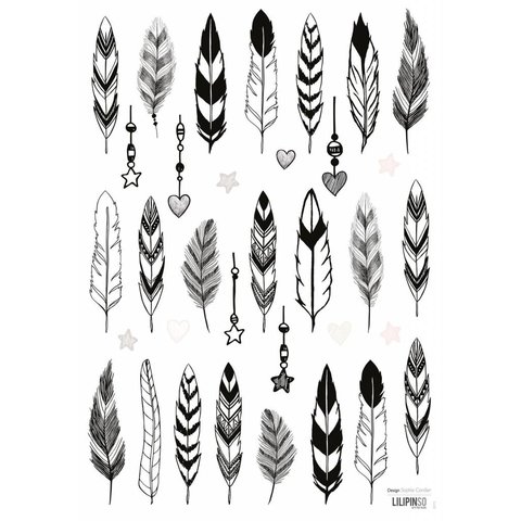 Lilipinso muursticker veertjes zwart