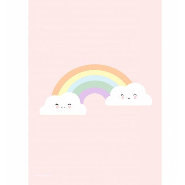 Designed4Kids Designed4Kids kinderposter A3 regenboog roze