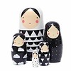 Petit Monkey nesting dolls zwart wit