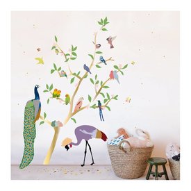 Mimi'lou Mimilou muursticker gouden boom met vogels With the Birds