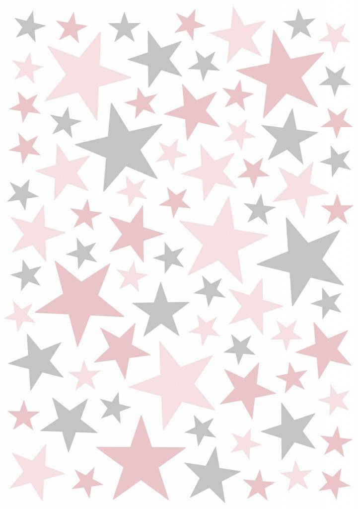 Lilipinso muurstickers kinderkamer sterren roze | Kidzsupplies