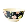 Rice melamine kom bloemen Dark Rose print