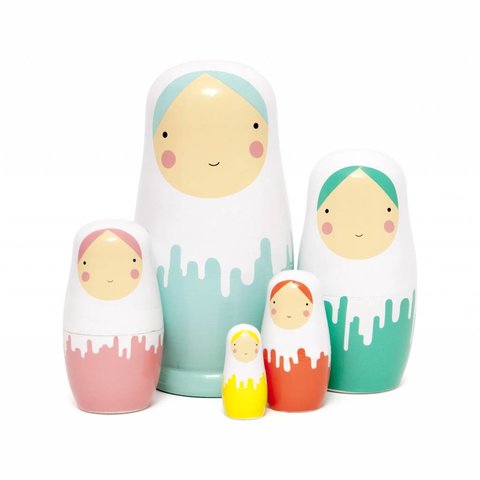 Petit Monkey nesting dolls Dripped Dolls