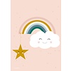 Designed4Kids kinderposter A3 wolk en regenboog met ster