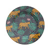 Rice melamine bord rond leopard and leaves print