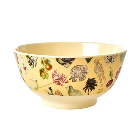 Rice melamine schaal Art print creme