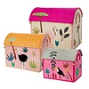Rice speelgoedmand huis jungle flamingo extra groot