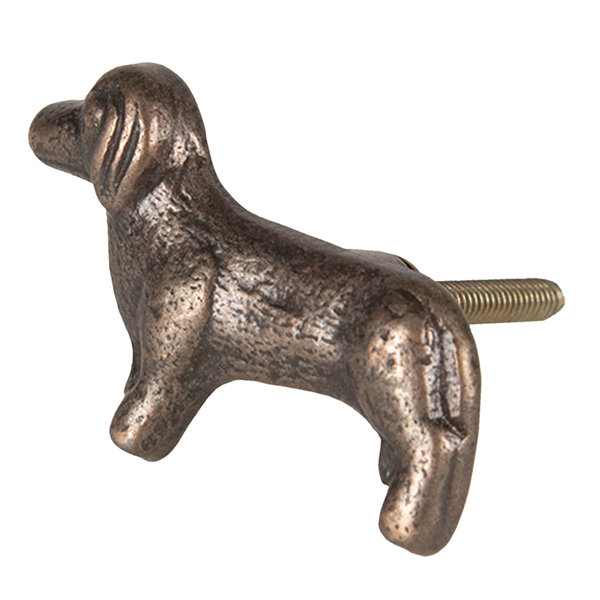 Clayre & Eef Clayre & Eef deurknop hond goud bruin