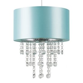  Kinderlamp turquoise met transparante kralen