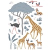 Lilipinso muursticker kinderkamer dieren safari giraffe enflamingo's