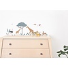 Lilipinso muursticker kinderkamer dieren safari giraffe enflamingo's