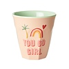 Rice melamine beker You go Girl print