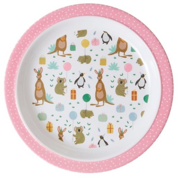 Assiette à rebords en mélamine Party Animal Croco Rice Merci Léonie