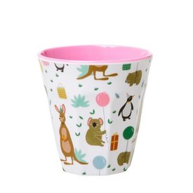 rice Denmark Rice melamine kinderbeker party animal print roze