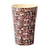 Rice melamine beker groot  Fall Floral print bruin