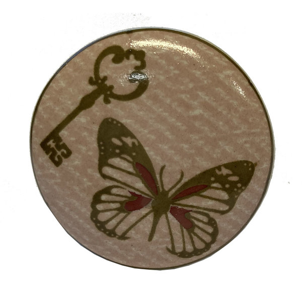 La Finesse La Finesse kastknopje vlinder en sleutel roze