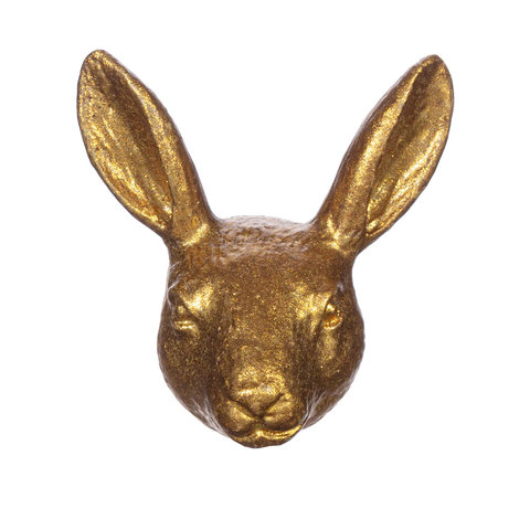 Deurknop konijnenhoofd goud