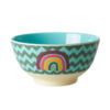 Rice melamine kom Zig Zag print met regenboog motief