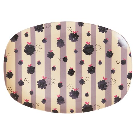 Rice melamine bord ovaal Blackberry Beauty