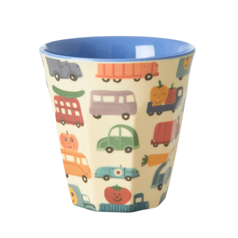 Rice melamine beker Happy Cars print