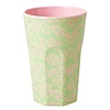 Rice melamine beker groot Pink Flower Field print