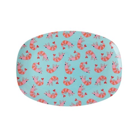 Rice melamine bord ovaal Shrimp print