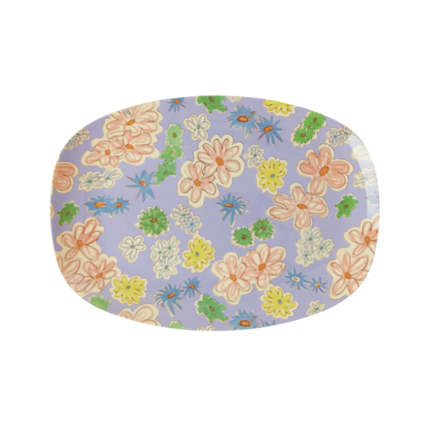 rice Denmark Rice melamine bord ovaal Flower Painting print klein