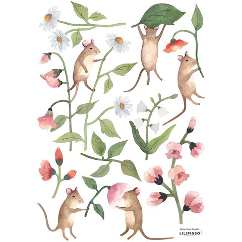 Lilipinso muursticker muisjes Little Mice