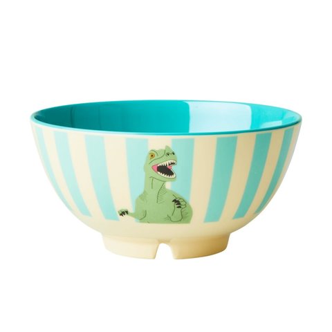 Rice melamine schaal  dino stripes print