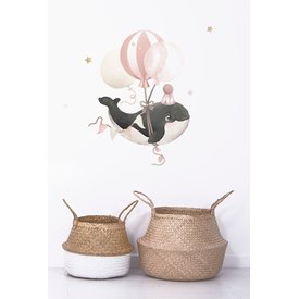 Lilipinso Lilipinso muursticker orka en ballonen roze