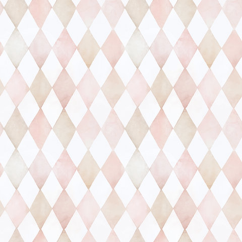 Lilipinso kinderkamer behang Selene ruitjes roze