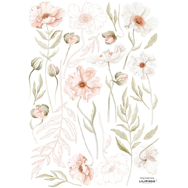 Lilipinso Lilipinso muursticker kinderkamer bloemen Islandic Poppies