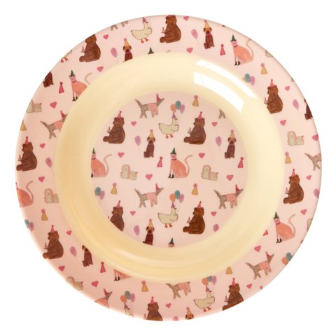 Rice melamine diep bord Animal print lavendel