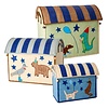 Rice speelgoedmand dieren Party Animal print blauw groen extra groot