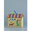 Rice speelgoedmand dieren Party Animal print blauw groen extra groot