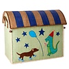 Rice speelgoedmand dieren Party Animal print blauw groen extra groot