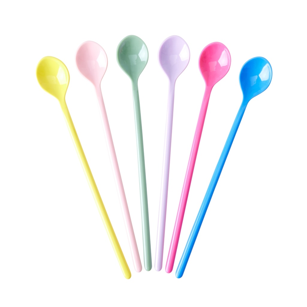 SHENGYIG 5-delige set plastic lepels lang, melamine yoghurtlepel