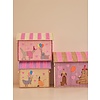 Rice speelgoedmand dieren Party Animal print roze extra groot
